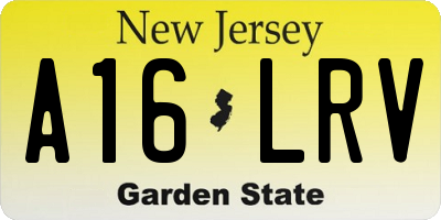 NJ license plate A16LRV