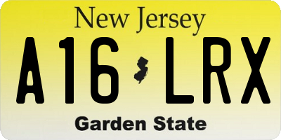 NJ license plate A16LRX