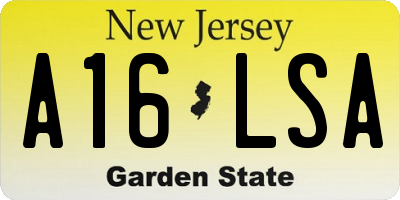 NJ license plate A16LSA