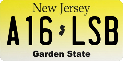 NJ license plate A16LSB