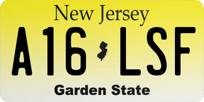 NJ license plate A16LSF