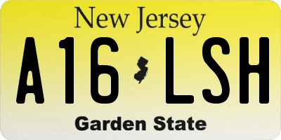 NJ license plate A16LSH