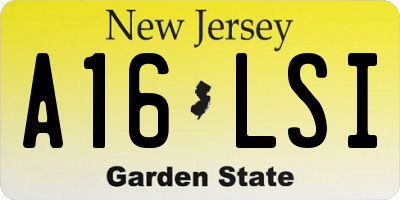 NJ license plate A16LSI