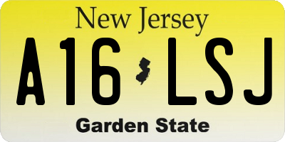 NJ license plate A16LSJ