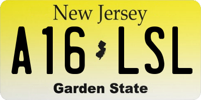 NJ license plate A16LSL