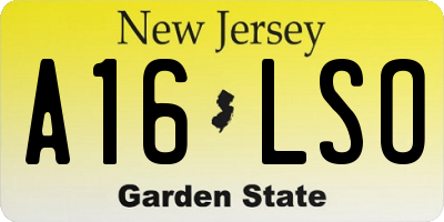 NJ license plate A16LSO