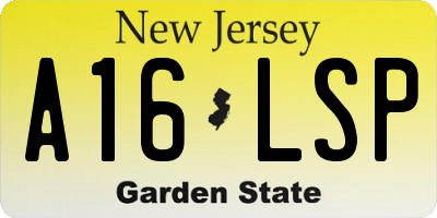 NJ license plate A16LSP