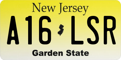 NJ license plate A16LSR