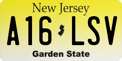 NJ license plate A16LSV