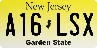 NJ license plate A16LSX