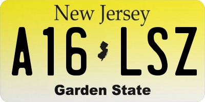 NJ license plate A16LSZ
