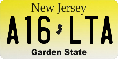 NJ license plate A16LTA