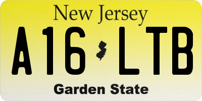 NJ license plate A16LTB