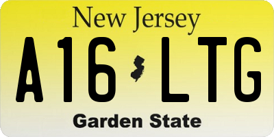 NJ license plate A16LTG