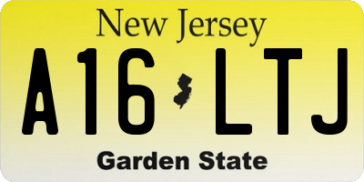 NJ license plate A16LTJ