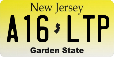NJ license plate A16LTP