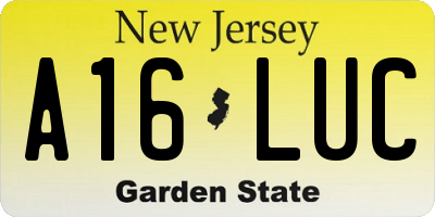 NJ license plate A16LUC