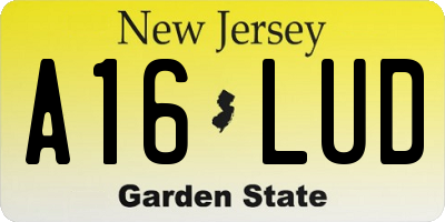 NJ license plate A16LUD