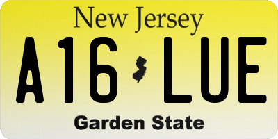 NJ license plate A16LUE