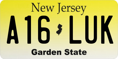 NJ license plate A16LUK