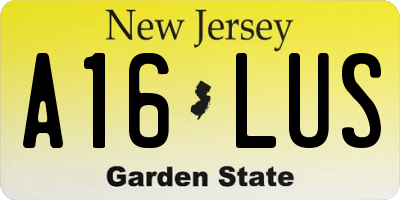 NJ license plate A16LUS