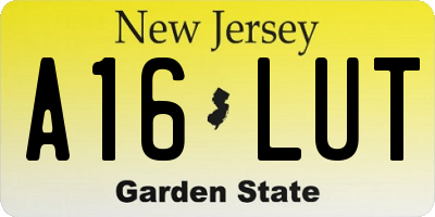 NJ license plate A16LUT
