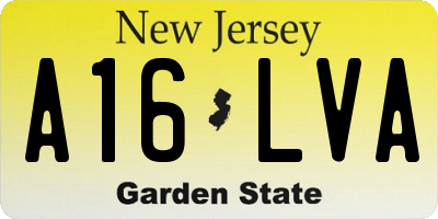 NJ license plate A16LVA