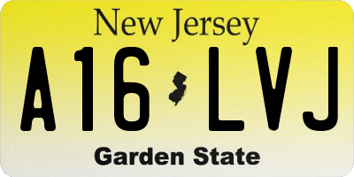 NJ license plate A16LVJ