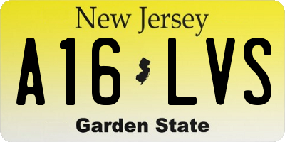 NJ license plate A16LVS