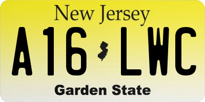 NJ license plate A16LWC