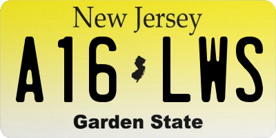 NJ license plate A16LWS
