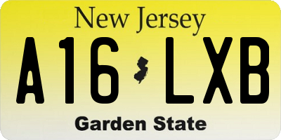 NJ license plate A16LXB