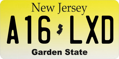NJ license plate A16LXD