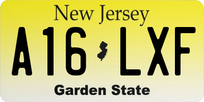 NJ license plate A16LXF