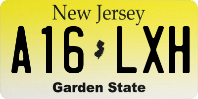 NJ license plate A16LXH