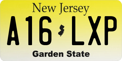 NJ license plate A16LXP