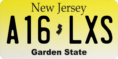 NJ license plate A16LXS