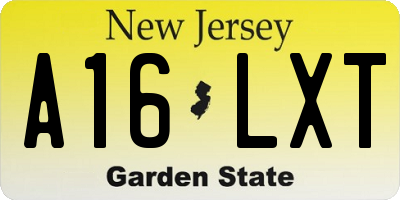 NJ license plate A16LXT