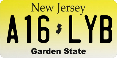 NJ license plate A16LYB