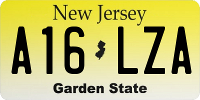 NJ license plate A16LZA