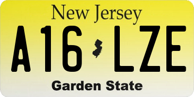 NJ license plate A16LZE