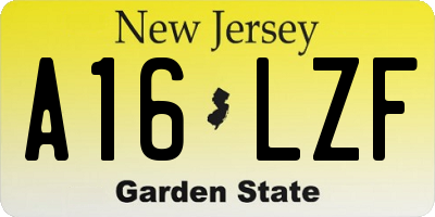 NJ license plate A16LZF