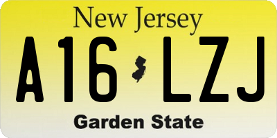 NJ license plate A16LZJ