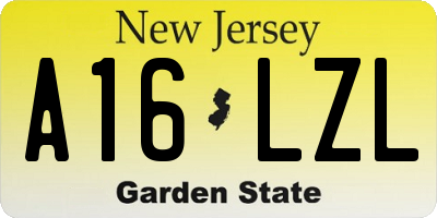 NJ license plate A16LZL