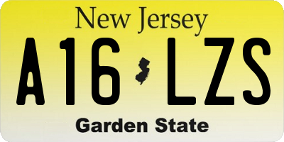 NJ license plate A16LZS