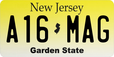 NJ license plate A16MAG
