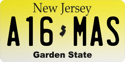 NJ license plate A16MAS
