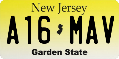 NJ license plate A16MAV
