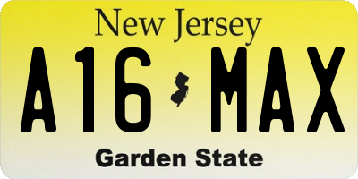 NJ license plate A16MAX