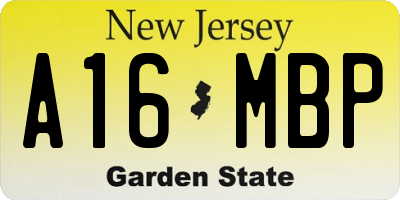 NJ license plate A16MBP